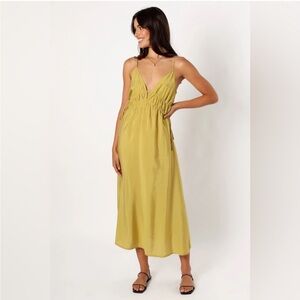 Petal & Pup Mustard Midi Dress